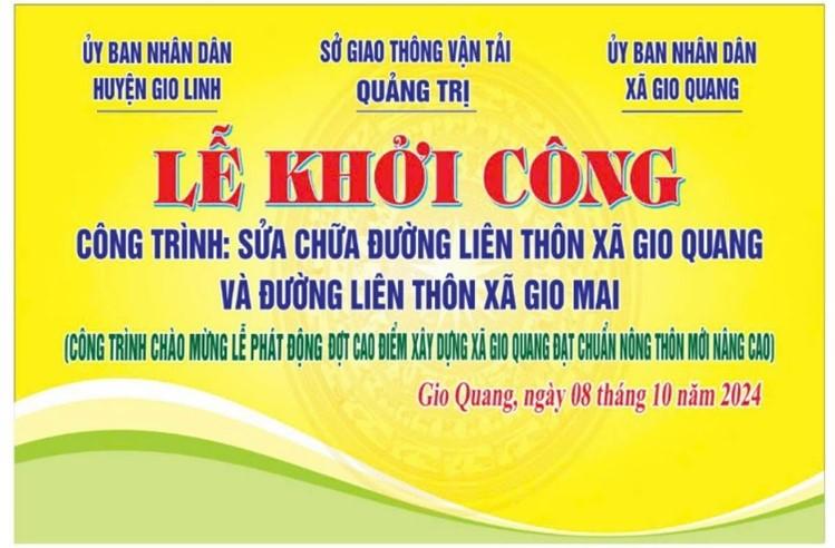 LỄ KHỞI CÔNG THI CÔNG XÂY DỰNG CÔNG TRÌNH: SỬA CHỮA ĐƯỜNG LIÊN THÔN XÃ GIO QUANG VÀ ĐƯỜNG LIÊN THÔN...